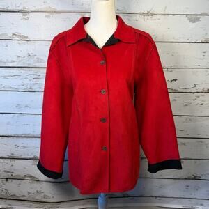 Vintage Alfred Dunner red black blazer women's size 14 Valentine's day Jacket